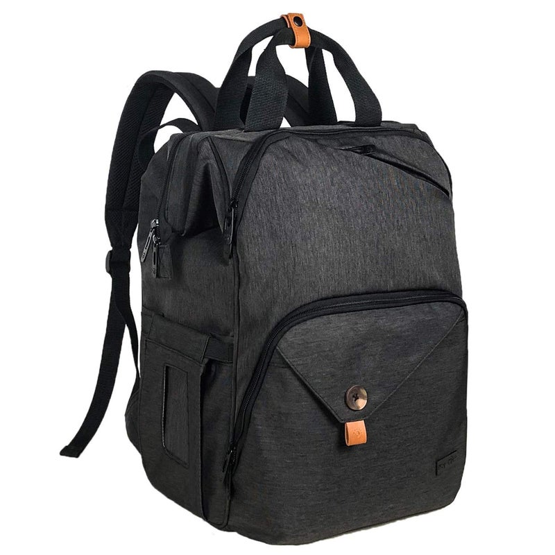 Hap Tim Diaper Bag Backpack,Large Capacity Travel Back Pack Maternity Baby Nappy Changing Bags, Double Compartments with Stroller Straps,Waterproof,Black (US7340-DG) - Image 1